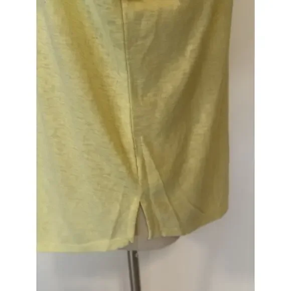 Athleta Shirt Womens XL Yellow Lightweight V Neck Short Sleeve Relaxed Tee Top - Picture 4 of 7